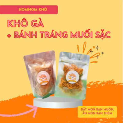 Combo Khô Gà + Bánh Tráng NomNom